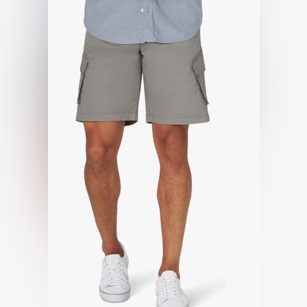 Lee Comfort Stretch Slanted Pockets Brooklyn Cargo Shorts Regular Fit Gray Sz 42